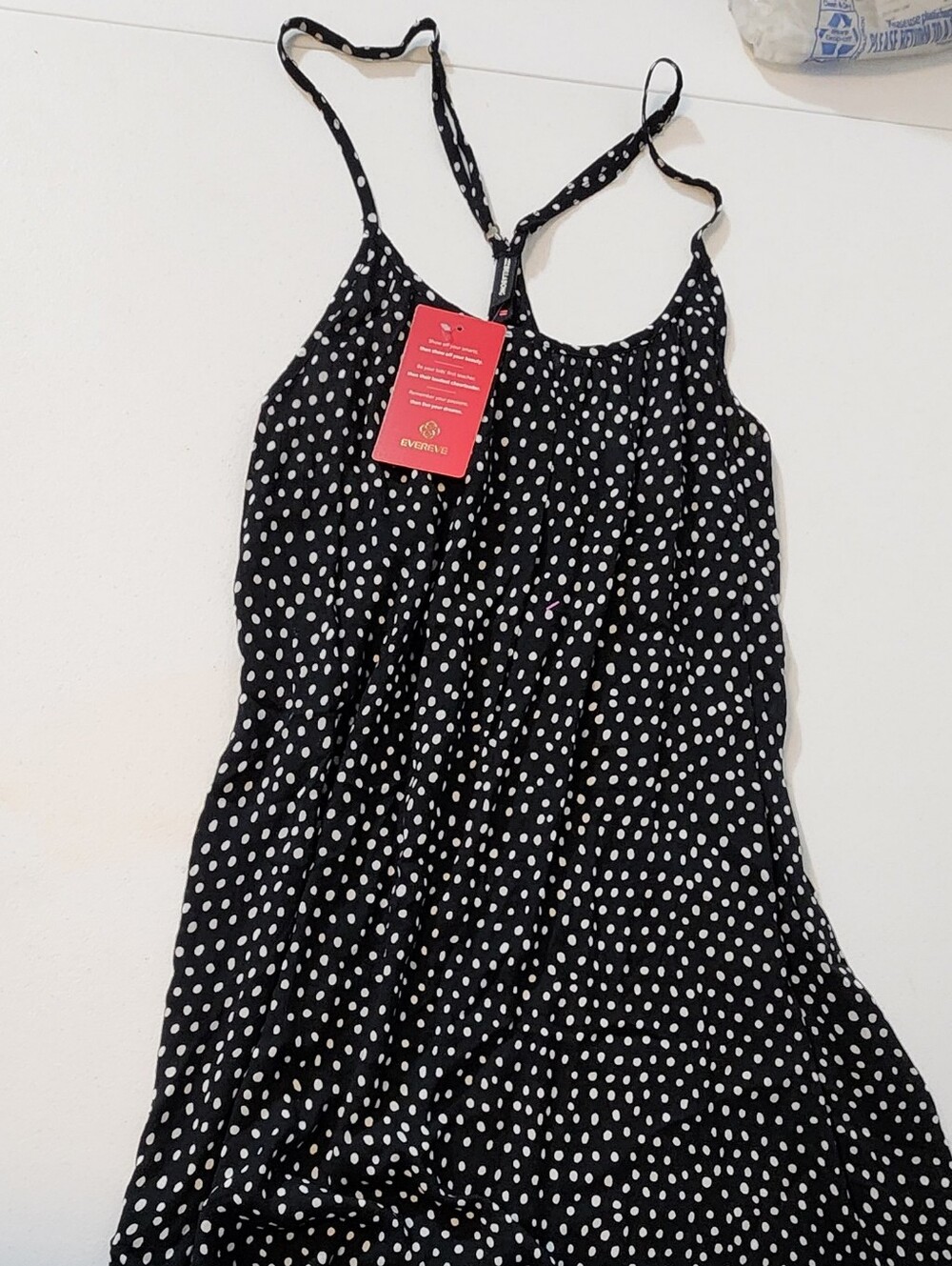 Women's Black Polka Dot Spaghetti Strap Top